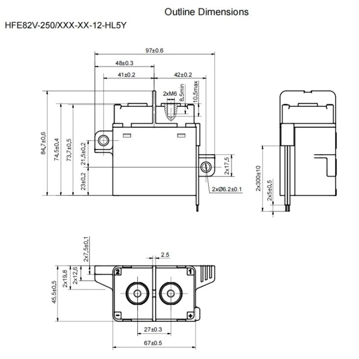 HFE82V-250C HONGFA 450V 750V 250A Contactor Relay high quality